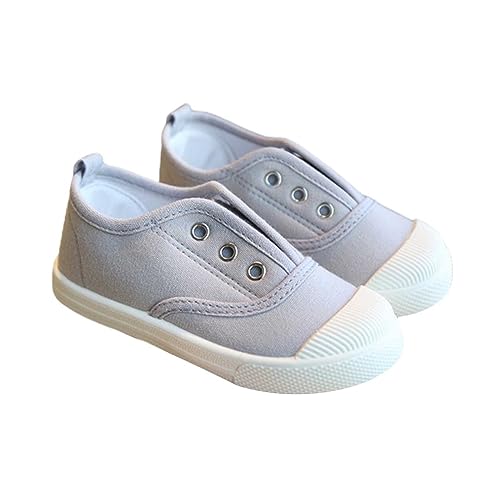 Toddler Kid Canvas Sneaker Boys and Girls Slip On Sneakers Toddler Little Kid Big Kid Sneakers Shoes (Grey, 7 Toddler)