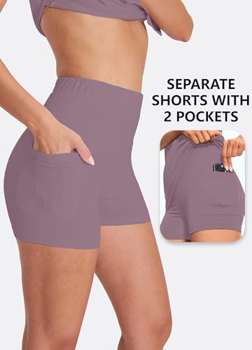 Image of Hiverlay Golf Dresses for Women with Shorts and Pockets, V-Neck Short Sleeve Tennis Dress, Workout Athletic Dresses