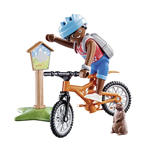 Playmobil Cycliste avec marmotte Multicolor 70303