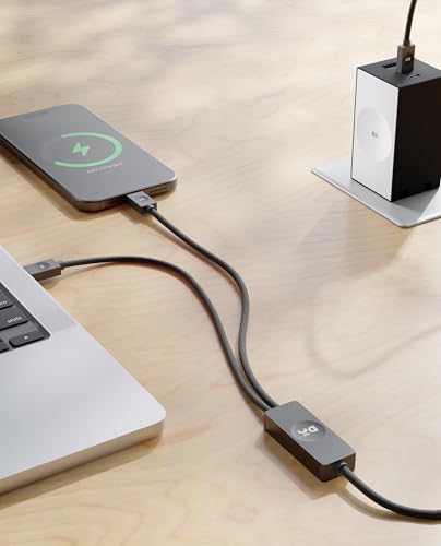 Image of DailyObjects SURGE Kevlar Core Twin Port USB-C 140W Charging Cable|USB Type-C|Fast Charging,480Mbps Data Transfer,Data Sync|Compatible with Android & iOS Smartphone,Earphone,Tablet /Ipad,Macbook,Black