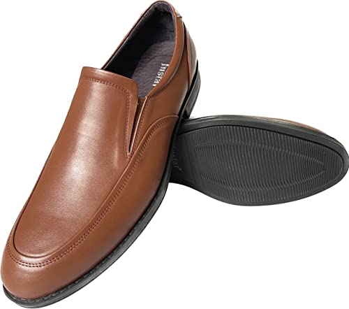 Image of Justar Men's Leather Casual Loafers Slip-On Comfort Tuxedo Dress Shoes for Business Office