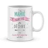 Cadeau mamie - Mug mamie à personnaliser avec votre prénom elle déchire - Cadeau personnalisé fête des grands-mères - idée cadeau fête des mamies - mug mamie personnalisé