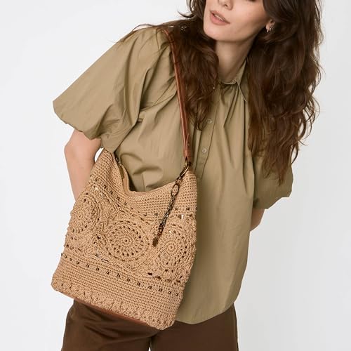 Image of The Sak Sequoia Hobo Bag - Hand Crochet Large Women's Purse for Everyday & Travel - Durable Handbag & Tote With Zipper Pocket