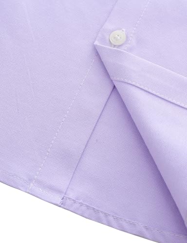 JOGAL Boys Long Sleeve Dress Shirts Oxford Solid Button Down Shirts for 6-14 Years4