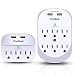 2 Pack Wall Surge Protector, Multi Plug Outlet Extender, Mount Outlet Wall Adapter with 2 USB Charging Ports 2.4 A, 490 Joules, ETL Certified-White for Home, School, Office