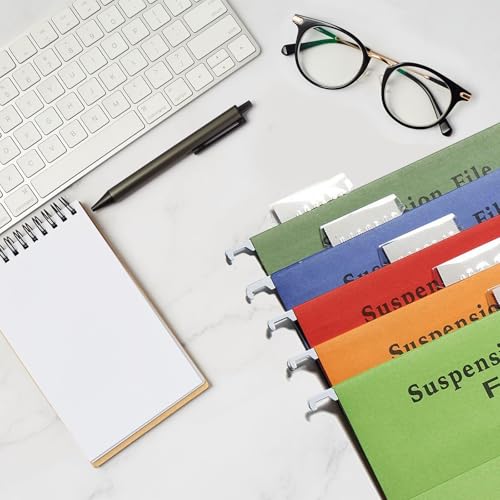 Conjunto de 50 abas de pasta de arquivos suspensas, guias de etiquetas de pasta de arquivo de plásti