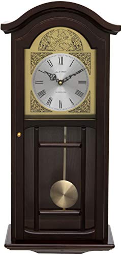 Reloj de Pared de péndulo de Madera de Color Caoba Fox y Simpson con campanillas de Westminster