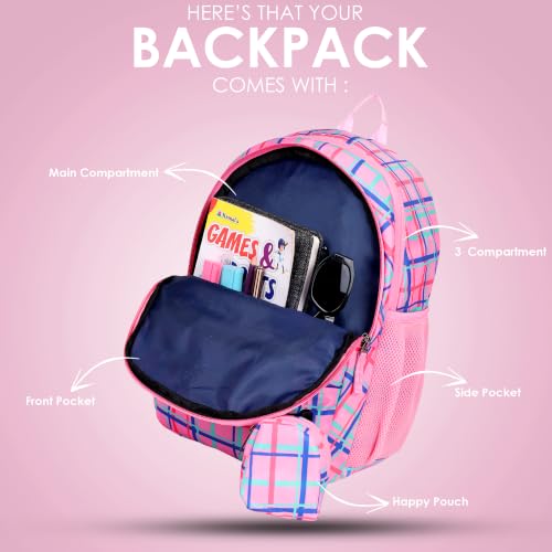 Image of BEAUTY GIRLS BY HOTSHOT PANDA 1837|school bag for girls|kid backpack for girls|15.5INCH|water resistant|20 L school bag