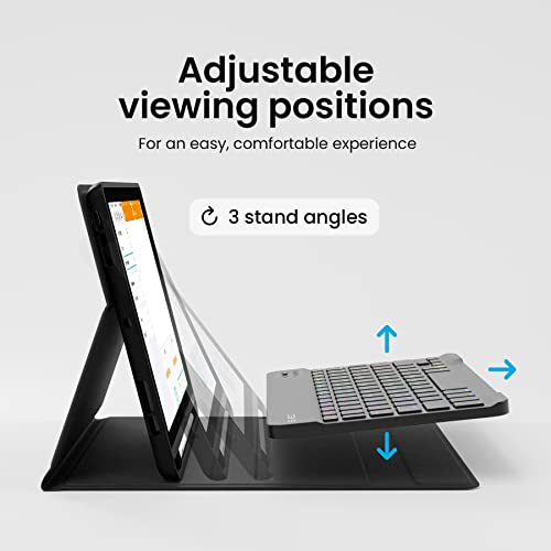 EVEO iPad Case with Keyboard - iPad Case with Keyboard iPad Case iPad Keyboard case iPad case, Built-in Pencil Holder - Image 7