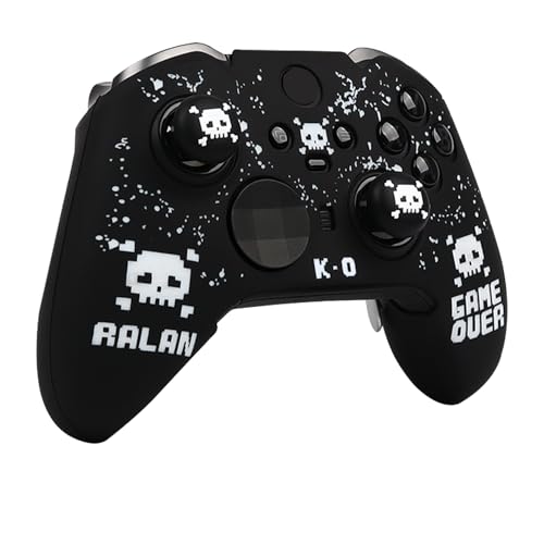 Image of Pixelated Skull Controller Skin Compatible with Xbox Elite Series 2 Core Wireless Controller, RALAN Protector Case, Customised Thumb Grips Cap