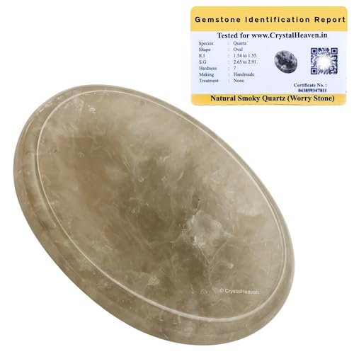 Image of Crystal Heaven Certified Smoky Quartz Thumb Worry Pebbles Stones Anxiety Stress Relief Massage - Aaa Grade Original Healing Gemstone Agate Rubbing Stone Yoga Meditation Spiritual Reiki Feng Shui