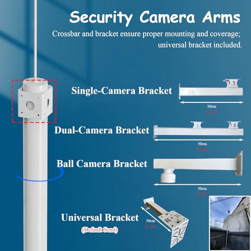 Wytrzymały słup kamery bezpieczeństwa z uniwersalnym uchwytem i kołkiem uziemiającym – odporny na warunki atmosferyczne stojak do monitoringu zewnętrznego do systemów domowych