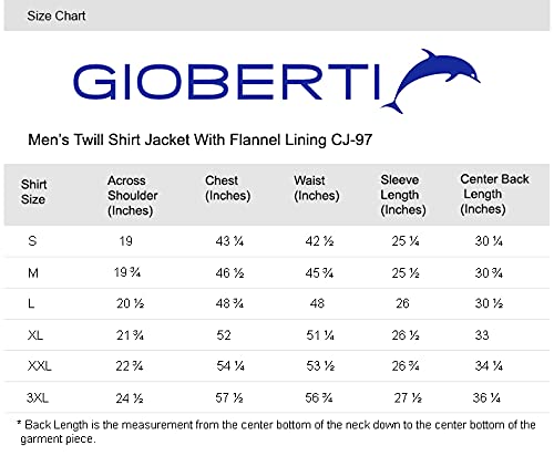 Gioberti Men's Brushed And Soft Twill Shirt Jacket With Flannel Lining, Olive, M #TOP6