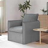 Keeushr Modulare Polstergarnitur Sofa Hellgrau 195 x 82 x 85 cm Stoff Modernes Polstermöbl Mit Metallrahmen Und Bequemen Sitzkissen Für Wohnzimmer