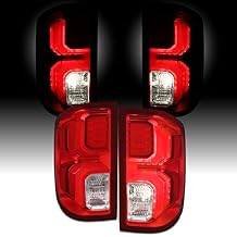 AKKON - Fit 14-18 Chevy Silverado 1500 | 15-19 2500 3500HD [Incandescent Upgrade] OE Style LED Tail Lights Rear Brake Lamp Red/Clear Lens Assembly Pair/Set