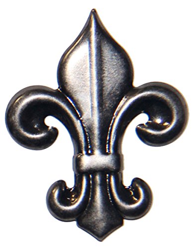 25 Small Old Silver Fleur De Lis Upholstery Framing Tacks, Decorative Nails 1 1/2 X 1 3/4