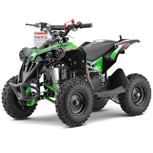 TOXOZERS MonsterX Kids Gas ATV, 40CC 4-Stroke Mini Gas 4 Wheeler for Kids with Front and Rear Disc Brake, EPA Approved Gas Powered, with Speed Control Weight Support Up to 150 LBS (Green)