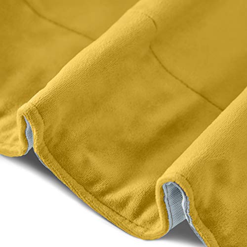 Heavy Velvet Blackout Curtain 46" x 72" Solid Yellow Pencil Pleat Drapery for Living Room and Bedroom Luxurious Window Treatment (1 Panel) - Image 7