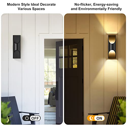 2-Pack Wall Light Fixtures, Waterproof Indoor Outdoor Wall Lantern, Black Porch Lights Wall Mount, Led Sconce Wall Lighting For Bedroom Living Room Balcony Hallway Entryway Patio Front Door, 12W 3000K #TOP3