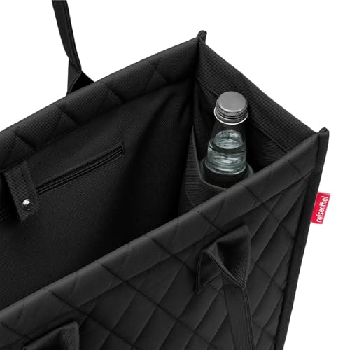 reisenthel daily shopper rhombus black – Moderner, geradliniger Shopper für jeden Anlass - praktische Handtasche, groß genug für Ihre Einkäufe und Ihre Alltagsgegenstände