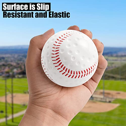 Baisidiwei Baseballs 12 Pack Dimpled Baseballs, 9-Inch Pitching Machine Balls for Hand-Eye Coordination, Hitting and Fielding Practice (White red) - Thumbnail 3