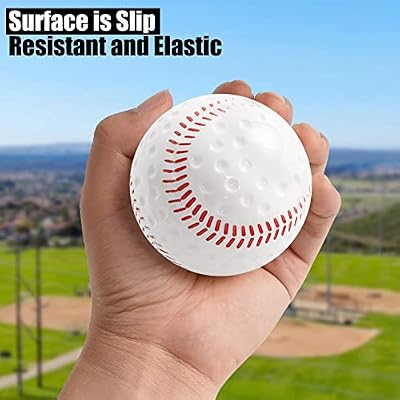 Baseballs 12 Pack Dimpled Baseballs, 9-Inch Pitching Machine Balls for Hand-Eye Coordination, Hitting and Fielding Practice