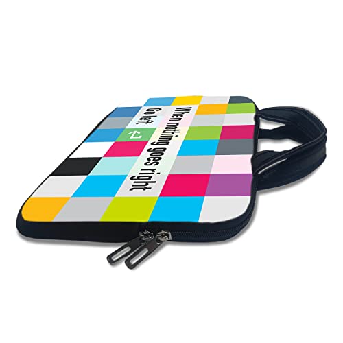 Image of TheSkinMantra Chain Laptop Sleeve Bag Compatible with Laptop /Macbooks /Chrombook /Notebook /Zbook (15.6 Inch (Handle), When Nothing Goes Right Go Left)