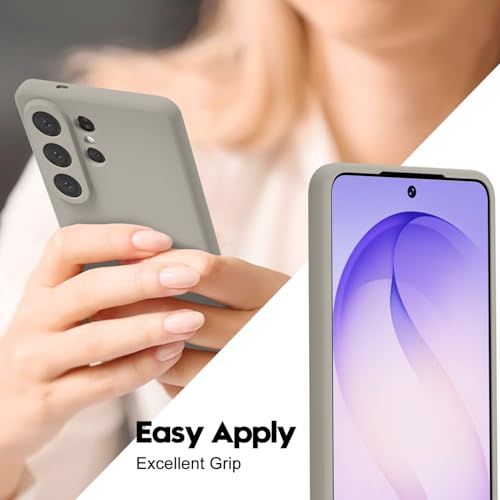 Image of DIZORO Microfiber Candy Case Compatible with Samsung S26 Ultra 5g Smooth Touch Cushion Liquid Soft Silicone Gel Rubber Phone Cases Non-Slip Full Body Protective Shockproof Back Cover (Titanium)
