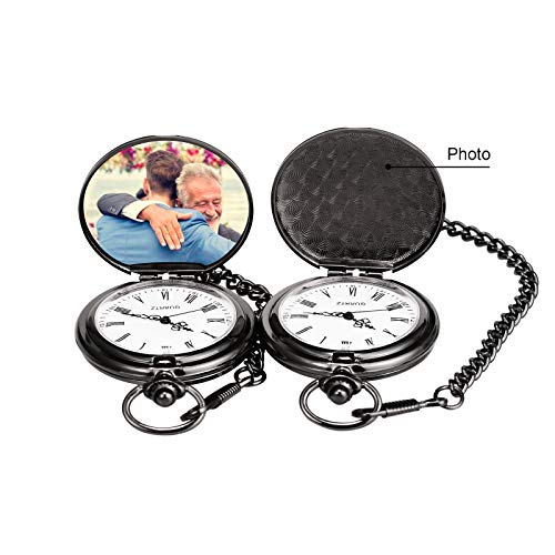 Image of TREEWETO Mens Engraved Pocket Watch Father of The Groom Gifts from Bride - to Dad of Groom Pocket Watches Wedding Gift for Father in Law