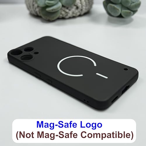 Image of SBMS Silicone Back Cover Case for Nothing Phone 3A Lite | Soft Micro-Fibre Lining Inside | Magsafe Print On Back Side Camera Protection Bump | Shockproof Case Nothing 3A Lite (Black)