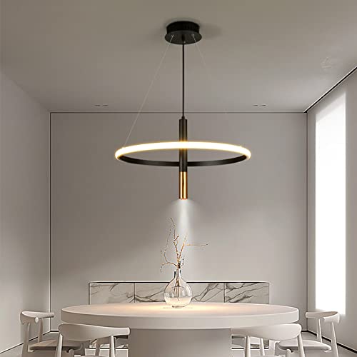 Lustre LED dimmable et plafonnier réglable contemporain avec télécommande