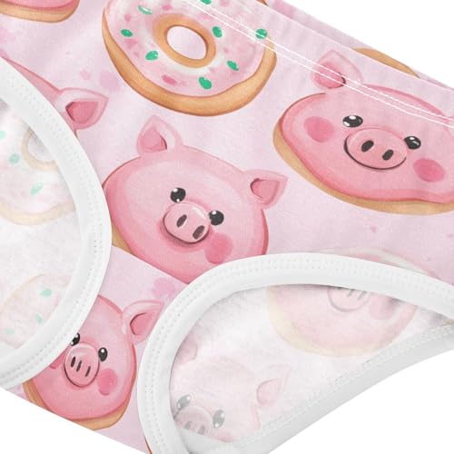 Wusikd Cute Pigs Head Girls' Underwear Cotton Donuts Girls Briefs Soft Toddler Underwear 2T4