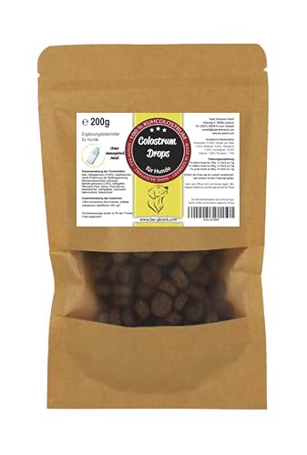 Trade Teamwork Colostrum Drops für Hunde – Leckerlis mit wertvollem Kuh-Kolostrum (200 g) - Natürliche Unterstützung für EIN glückliches Hundeleben