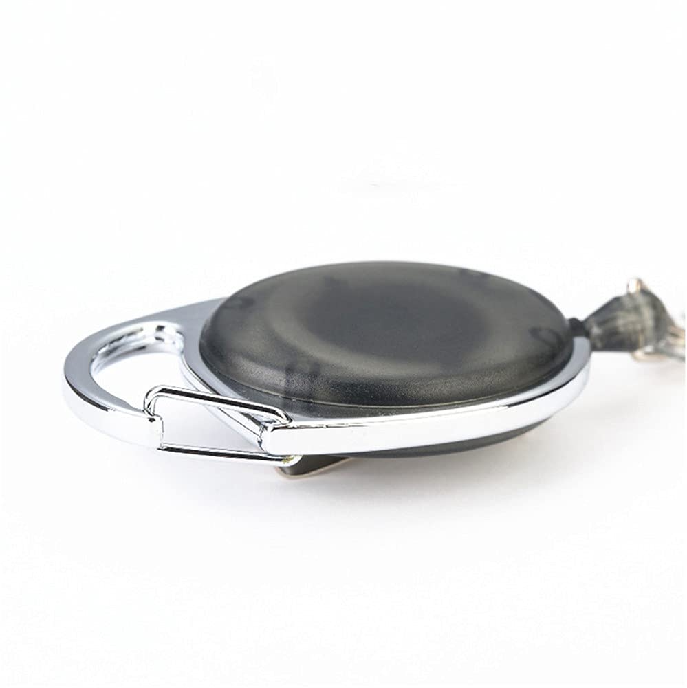 50 Stück einziehbarer Ausweishalter mit Spule, Clip, Schlüsselanhänger, Anti-Verlust-Clip Schlüsselanhänger, 68,9 cm erweiterte Reichweite, transparent schwarz