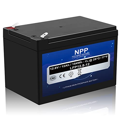 Npp Lithium12Ah 12.8V 12Ah 12V Lifepo4 Deep Cycle Battery, Lithium Iron Phosphate Battery Built-In Bms With 4500-8000 Cycles Times Perfect For Rv, Solar, Marine, Overland, Off-Grid, Home Storage #TOP16