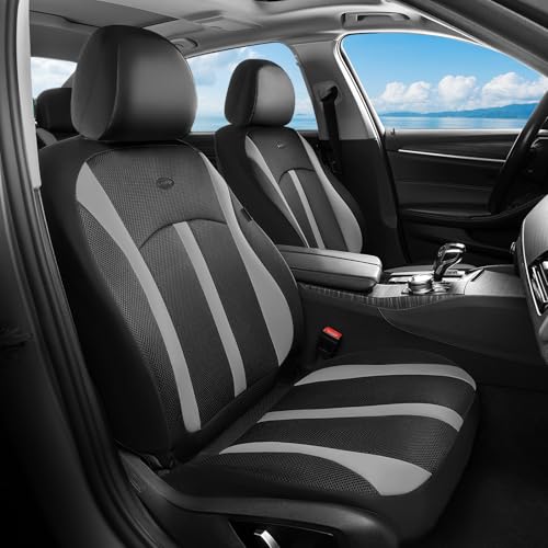 Image of FLORICH Front Car Seat Covers, Breathable Automotive Seat Cover, Universal Seat Covers Car Interior Protectors Cushion for Most Cars&SUV-Light Grey