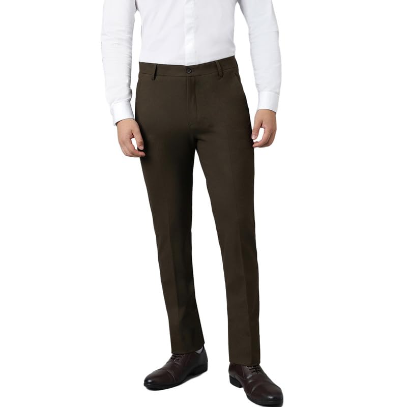 Image of SUBTRACT Slim-Fit Stretchable Lycra Formal Pants for Men with Flexible Waistband | Stylish Men's Wear Trousers for Office or Party |Dress Trouser Pant