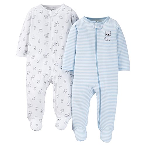 Image of Just One You by Carters Baby Boys 2-Pack Footed Sleeper - Doggy (6 Months)