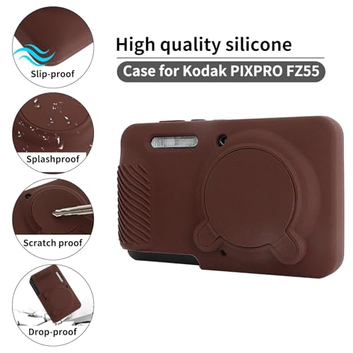 Funda de silicona para cámara Kodak PIXPRO FZ55 color café miniatura 3