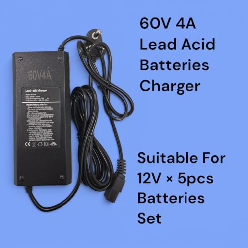 Image of Electric Scooter Charger 60V 4 AMP | GRAPHENO | for Lead Acid and Graphene 5 Battery Scooter | Longest 4 Meter Wire | Percentage Screen | Auto Cutoff Protection | Fast Charging.