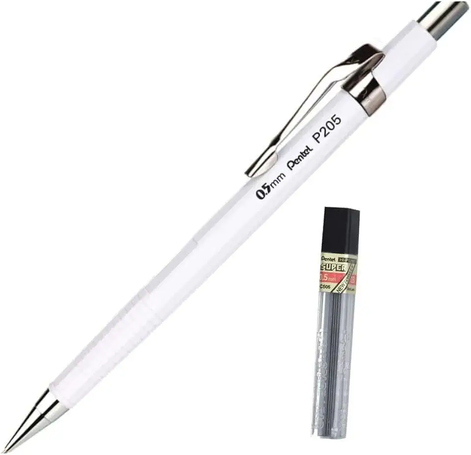 Lapiseira Sharp P200 Pentel 0.5mm Branca + Grafite