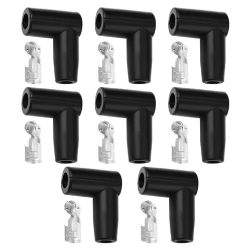 VGOL 8 Stück Zündkerzenstecker mit Silikonanschluss 90-Grad-Winkelstecker für 6-10 Mm Zündkerzenkabel