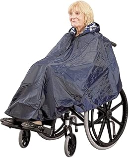 Homecraft Wheelchair Poncho, Windproof, Waterproof and Water resistant Hooded Poncho with Lining for Wheelchairs, Mobility and Electric Scooters