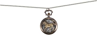1Pc Relógio De Bolso Colar Com Pingente Colar Vintage Colar De Relógio Cavalo Relógio De Bolso Antigo Relógio De Bolso Steampunk Relógio De Bolso Oco Clássico Relógio De Bolso