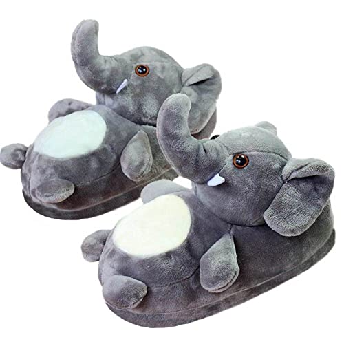 Adult Unisex Winter Warm Plush Animal Slippers,Soft Cozy Animal Styling Design Short Flannel Home Shoes,Animal Shaped Plush Booties,Carpet Slippers,Non-Slip Bedroom Shoes