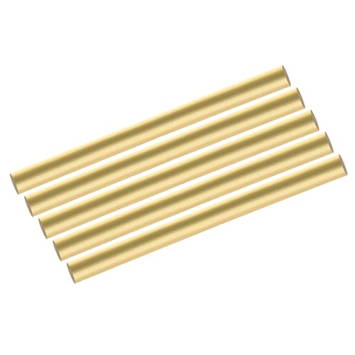 QUARKZMAN 5 Stück Messingstangen 8mm x 100mm Messing Vollmaterial Rundstab für Messergriffe Pin DIY Handwerk Modellflugzeug