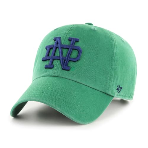 47 NCAA Unisex-Adult Clean Up Adjustable Hat Cap One Size (US Alpha One Size Notre Dame Fighting Irish - Kelly Green)