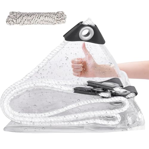 Lona Impermeable Transparente duradera y resistente con ojales 2