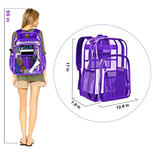 Image of PAMANO Clear Backpack Transparent Heavy Duty School PVC Bookbag See Through Bag Boys and Girls for College Work Travel Security