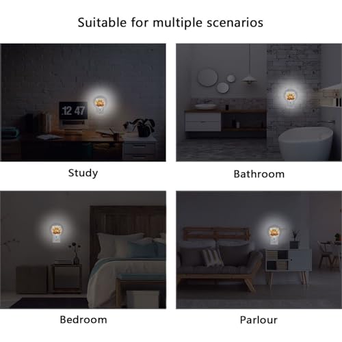 Image of Cute Ducks Pumpkins Night Lights 2 Pack Plug-in Wall Led Nightlight Auto Dusk-to-Dawn Sensor Lamps for Bedroom Kitchen Bathroom